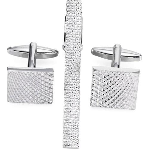 XKZM Cuff links necktie clip for tie High Quality tie pin for men Hand engraving tie bars cufflinks tie clip set Free Shipping