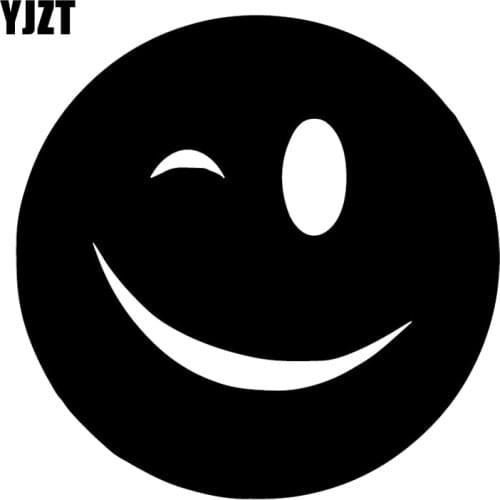 YJZT 15.7X15.8CM Funny Smile Face Window Vinyl Car Sticker Decoration Trunk Decal C25-1162