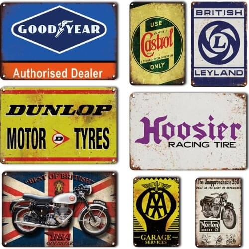 Vintage British Leyland Tinplate Painting Poster Garage Services Metal Sign Decorative Plaque Retro Garage Club Art Wall Decor