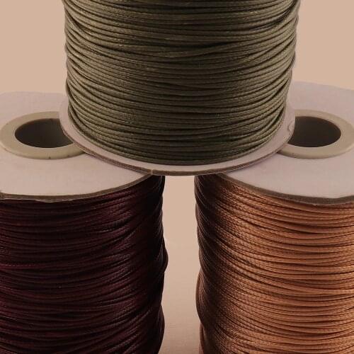 1mm Waxed Leather Cord Red wine/Olive/Khaki Necklace Pendant Braided Rope Macrame For Jewelry Making Accessories Handmade