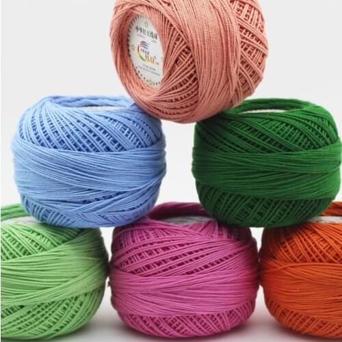 1PC=50g 100% Cotton Yarn 03# Lace Yarn For Knitting Baby Skin-friendly Feel Yarn For crochet Doll 1.5mm