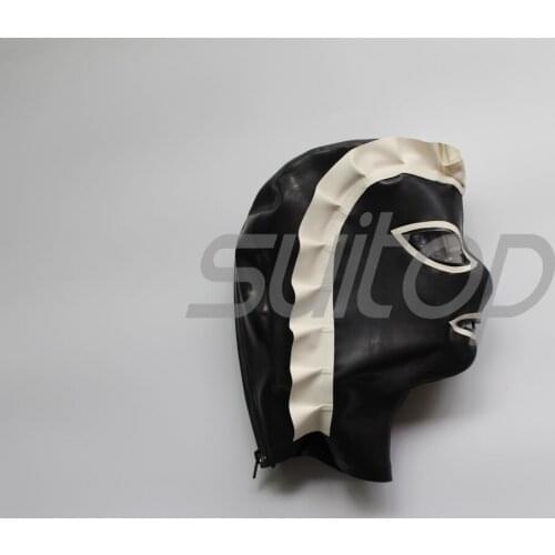 100% natural rubber masks latex hoods for maid uniforms