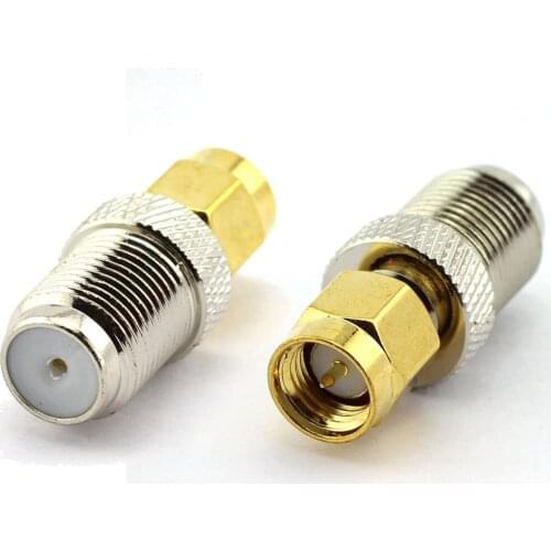 2Pcs / 1Pc F Type Female to SMA Male Adapter RF Coaxial Coax Antenna Cable F Female to SMA Male Connector
