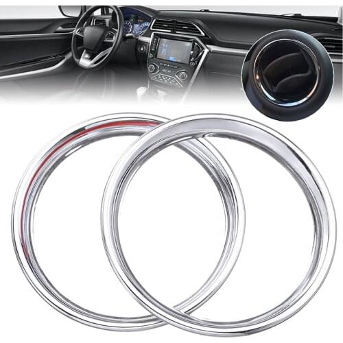2pcs Chrome Air Vent Insert Ring Cover Trim Car Air Vent Trim Decoration For Nissan Versa Latio 2012-2017 Car Accessories