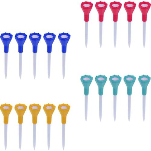 5pcs Lightweight Durable Plastic Golf Tees Rubber Cushion Top 80mm