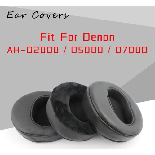 Earpads For Denon D2000 D5000 D7000 AH-D2000 AH-D5000 AH-D7000 Headphone Sheepskin Ear pads Bevel Face Replacement Headset