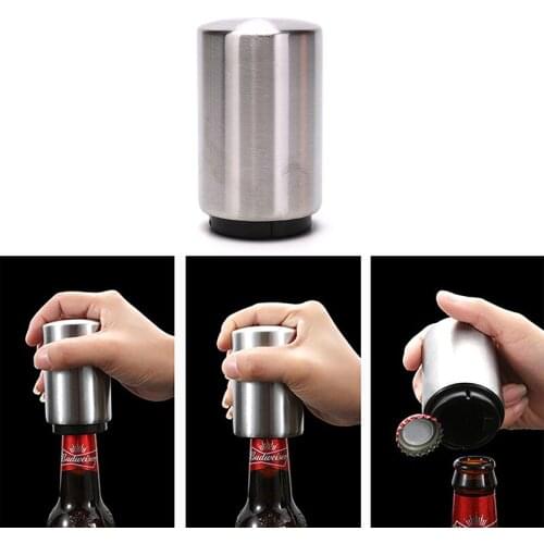 Automatic Beer Bottle Opener,Magnet Beer Opener,Stainless Steel Push Down Opener Wine Beer Soda Cap Opener Kitchen Accessories