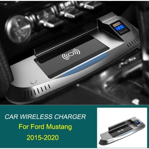 15W Car Wireless Charging Phone Charger For Ford Mustang 2015-2020 fast charging plate accesorries