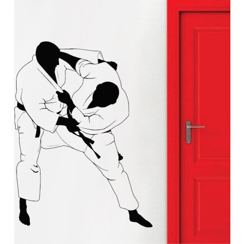 Martial Wall Decal Arts Jiu Jitsu Fight Sports Vinyl Wall Stickers For Fitness Centre Gymnasium Self-adhesive Wall Murals Y393