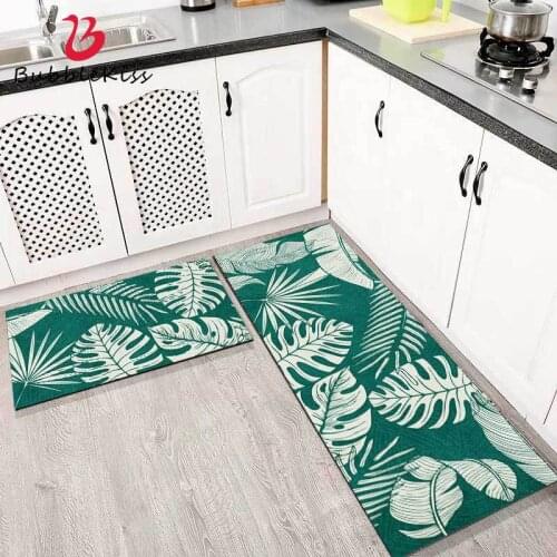 Bubble Kiss Kitchen Mat Green Plant Absorbent Kitchen Carpet Long Strip Bedroom Entrance Doormat Home Hallway Floor Decor Rug