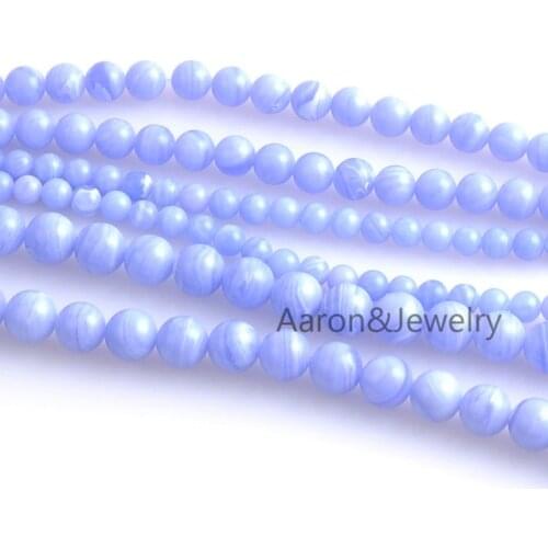 4MM 6MM 8MM 10MM blue stripe Round Natural Stone Loose Beads For Necklace Bracelet Charms Jewelry Making Diy TRS0097
