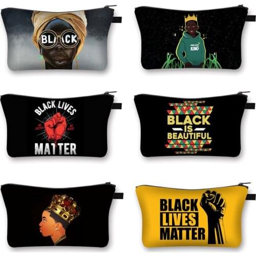 Black Lives Matter Cosmetic Case Black Is beauty Makeup Bag Afro Women Cosmetic Bags Africa Ladies Storage Travel Bag