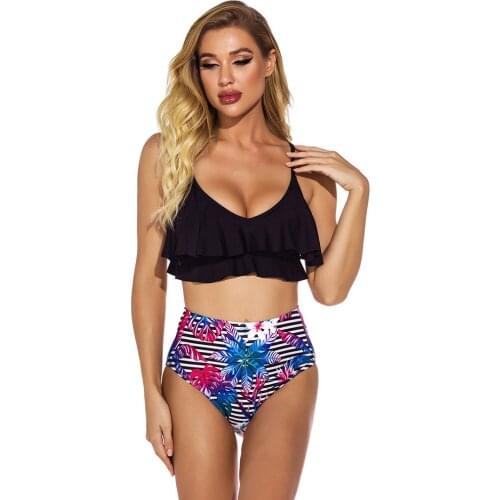 ChRon Glakc Black Two-piece Swimwear