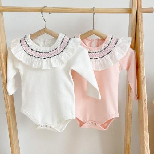 Korean Style Toddler Baby Girl Romper Cotton Long Sleeve Spring Autumn Baby Girls Clothes Infant Baby Girls Jumpsuit