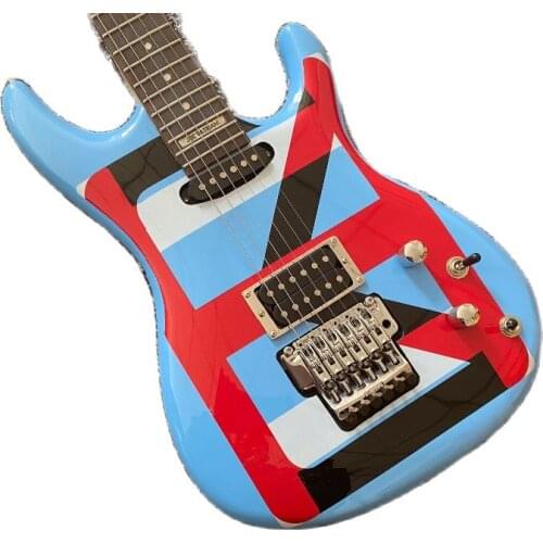 Electric guitar double bridge wiggler, natural style transfer printer
