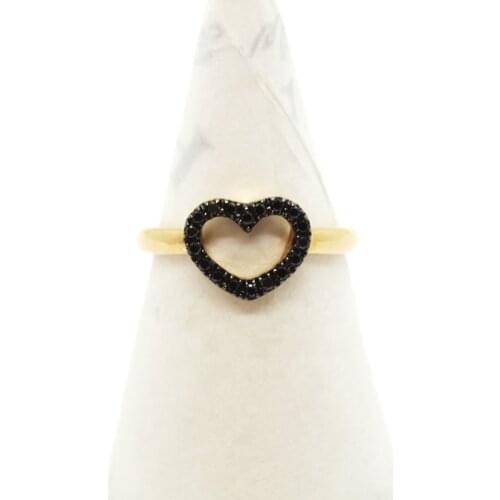 INFIJE Ring in Rose Gold with Black Diamonds - Made in Italy