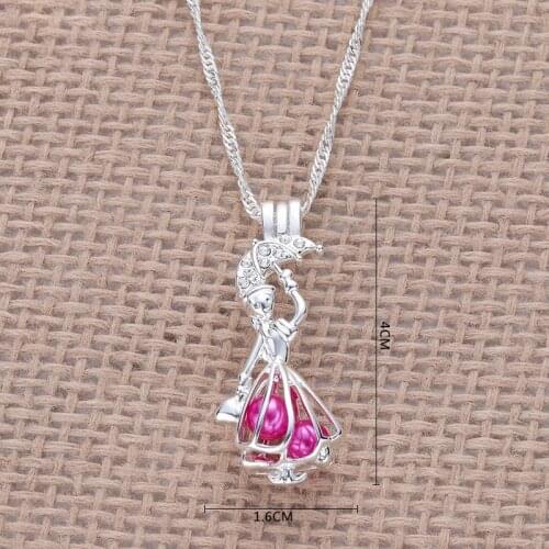 Best Mary Poppins Pendant Necklace Trendy Jewelry Women Link Chain Choker Crystal Necklace Red Pearl Pendant Women Gift