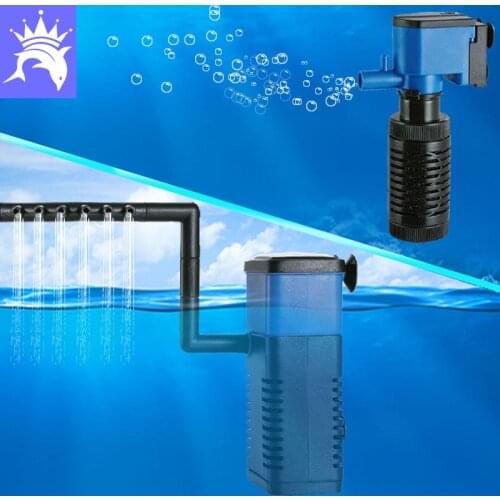 Mini 3 in 1 Aquarium Filter Submersible Pump Spray Waterfall Increase Oxygen 4w Multi-function Fish Tank Internal Purifier