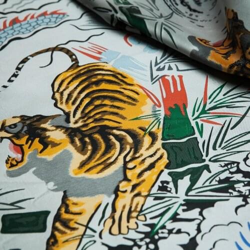Fashion brand jacquard tiger/dragon pattern fabric, Chinese style, sewing for jacket, outer, dress, skirt, craft by the yard