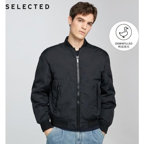SELECTED Mens Winter Duck Down Coat Baseball Collar Letters Down Jacket S|420312001