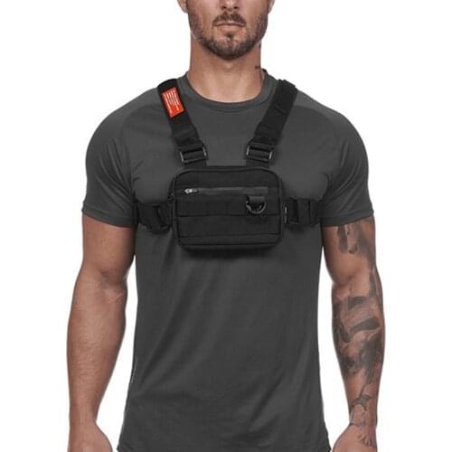 New Chest Bag For Men Reflective Streetwear Hip-Hop Chest Rig Bag Fashion Unisex Tactical Rectangle Travel Chest Utility Bags