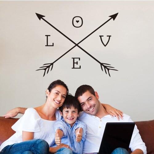 Love Arrow Heart Vinyl Carving Sticker Mural Removable Wall Decal Art Poster Fashion Simple Home Decoration Painting DW0055