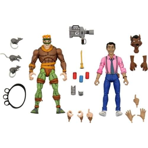 NECA Shredder Turtle Aninination Rat King And Vernon Fenwick Classic Movable Action Figure Toys