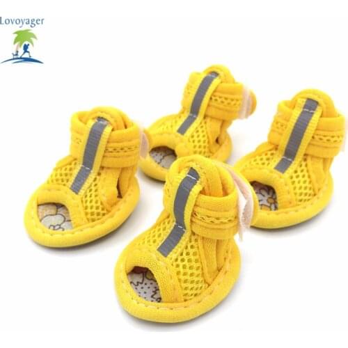 New Cute Dog Shoes Breathable Mesh Dog Sandals Puppy Anti-ship Boots For Spring Summer