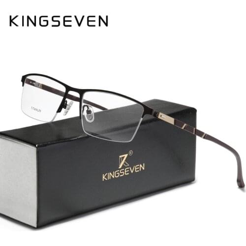 KINGSEVEN Titanium Glasses Frame Women Vintage Round Myopia Optical Prescription Eyeglass Frame Men 2020 New Oval Eyewear