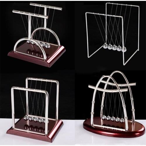 Crafts Newtons Cradle Desk Table Decor Metal Pendulum Ball Newton Ball Physics Science Pendulum Steel Balance Ball