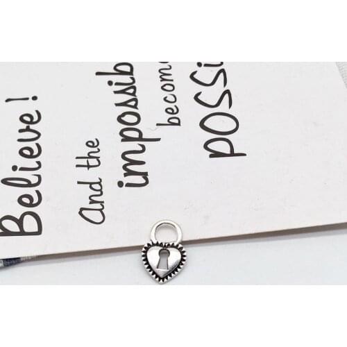 33 pcs love Charms Key Unlock Lock 17x11x2mm Antique Silver Color Plated Pendants Making DIY Handmade Tibetan Finding Jewelry