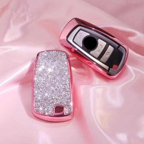 Luxury Diamond Car Key Cover Case For BMW 520 525 f30 f10 F18 118i 320i 1 3 5 7 Series X3 X4 M3 M4 M5 Chain for Girls Women Gift