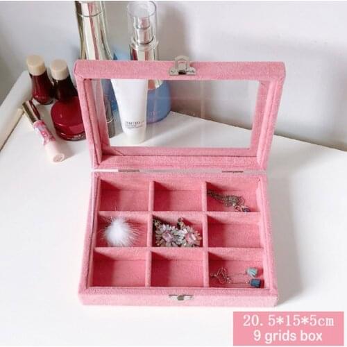 Surprise Price Size 20.5*15*5cm Pink Jewelry Display Box Case for Rings Earrings Bracelets Necklaces Ornaments Storage Organizer