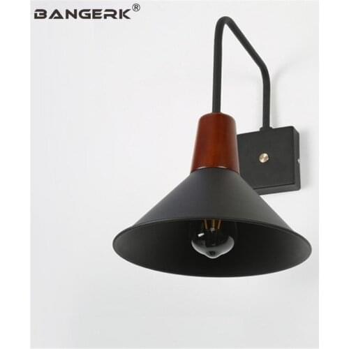 Nordic Design Modern LED Wall Lamp Loft Iron Wood Sconce Wall Lights Bedside Aisle Restaurant Decor Home Lighting Luminaire