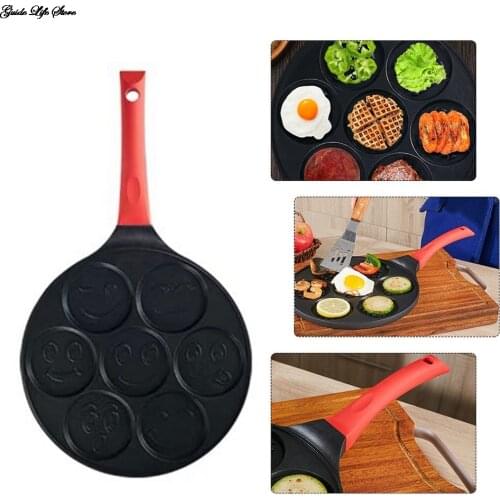 Aluminum Alloy Frying Pan Non-stick Breakfast Pot Fried Smiley Face Animal Mold Pancake Omelette Pan Seven-hole Egg Pot