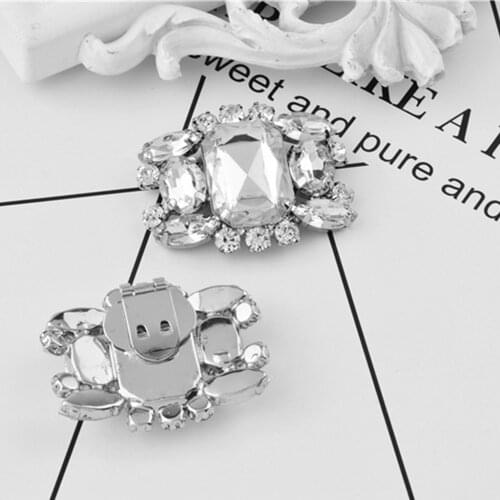 Rhinestone Crystal Shoe Charms Clips Wedding Party Shoe Buckle Decor