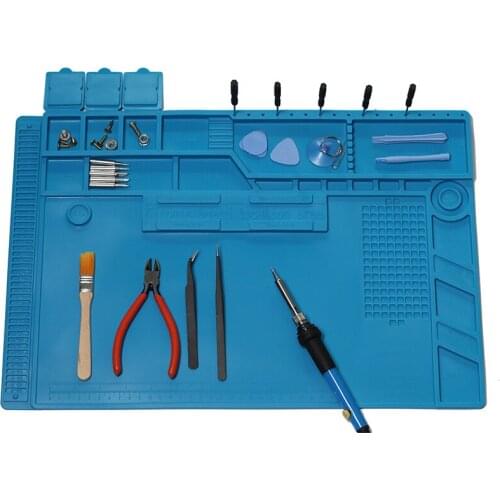 Heat Insulation Silicone Soldering Pad Desk Mat With Magnetic Maintenance Platform For Mobile Phone BGA Soldering Repair S-180A