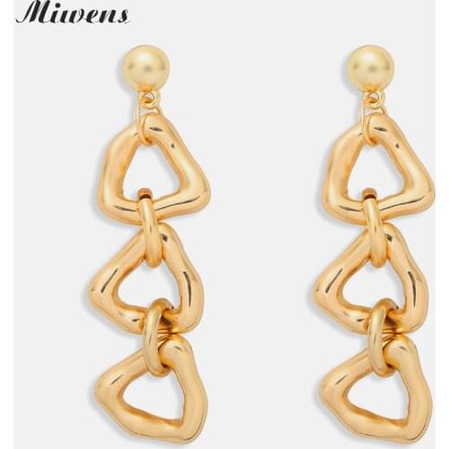 Miwens Vintage Metal Triangle Dangle Drop Earrings For Women 2020 Geometric Maxi Long Hanging Earrings Party Jewelry