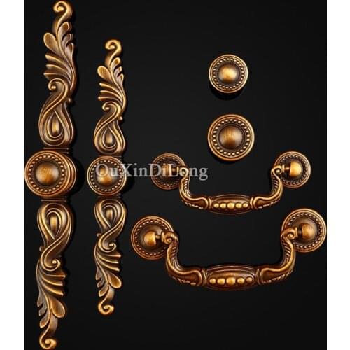 Retro Vintage 10PCS Zinc Alloy Furniture Handles European Antique Cupboard Drawer Kitchen Cabinet Door Pull Handles and Knobs