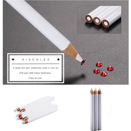 2 Pieces/Lot Rhinestones Picker Nail Art Wax Pencil wood Pen Gems Picker Crystal DIY Decoration Dotting Tool