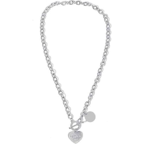 Womens Fashion Hip Hop Summer Jewelry Gold Silver Chain Metal Letter Heart Necklace Pendant Collar Choker Necklaces For Women