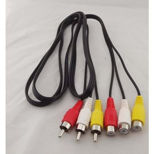 10pcs 5ft 3 RCA (L+R+V) Male To 3 Female Extension Cable Composite Cord DVD HDTV