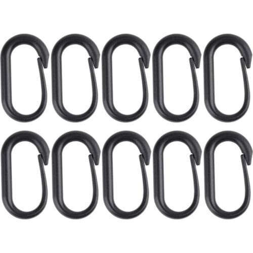 10pcs/Lot U Shape Mountaineering Buckle Snap Clip Plastic Steel Climbing Carabiner Hanging Keychain Hook Outdoor Tool