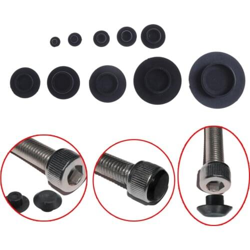 10PCS M5-12 Practical Black Hex Socket Head Cover Caps Fasteners Screws Allen Bolt Screw Nut Round Head Protector