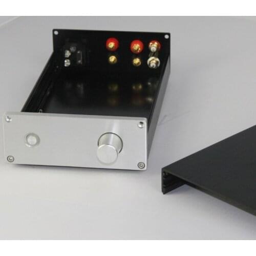 154*60*261MM Mini All-aluminum Power Amplifier Chassis Audio Case DIY Amplifier Enclosure with RCA Binding Posts Power Shell