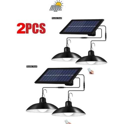 2pcs Retro Lampshade Led Solar Lamp Solar Powered Chandelier Hanging Chandelier Solar Lights High Brightness Chandelier Waterpro