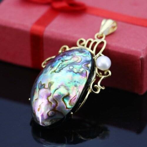 40*24mm Natural Abalone seashell sea shell Embroider jewelry crafts stripe Accessories Series freshwater pearl women girl gifts