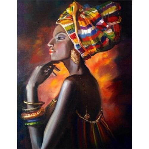 DIY Diamond Embroidery Africa Women 5D Diamond Painting Cross Stitch Mosaic Pattern Full Round Rhinestone Home Decor