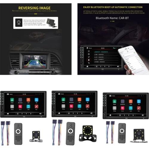 7" 2 Din Touch Screen Car MP5 Player Bluetooth Stereo Radio USB/TF + Camera