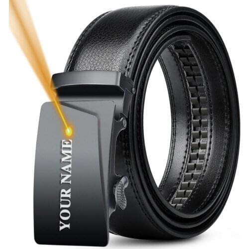 FREE Engraving Name LOGO Automatic Buckle Belt Men Personalized Christmas Birthday Anniversary Gift for Husband Him Men Belts